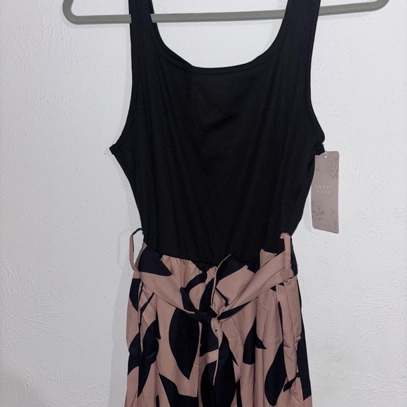 SHEIN Black and Brown Wide Leg Jumpsuit with Abstract Print - Picture 3 of 4